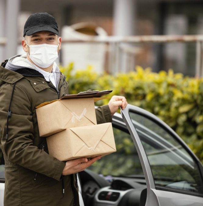 delivery-male-with-mask-packages